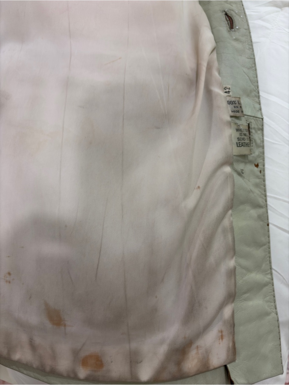 Beige/Tan Coat/Jacket with Brown Piping - Picture 7 of 10